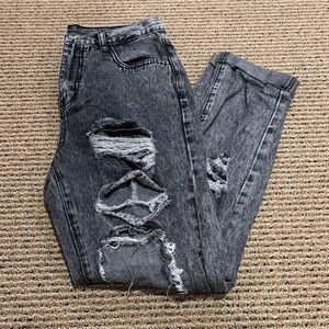 Distressed Gray Women's Jeans